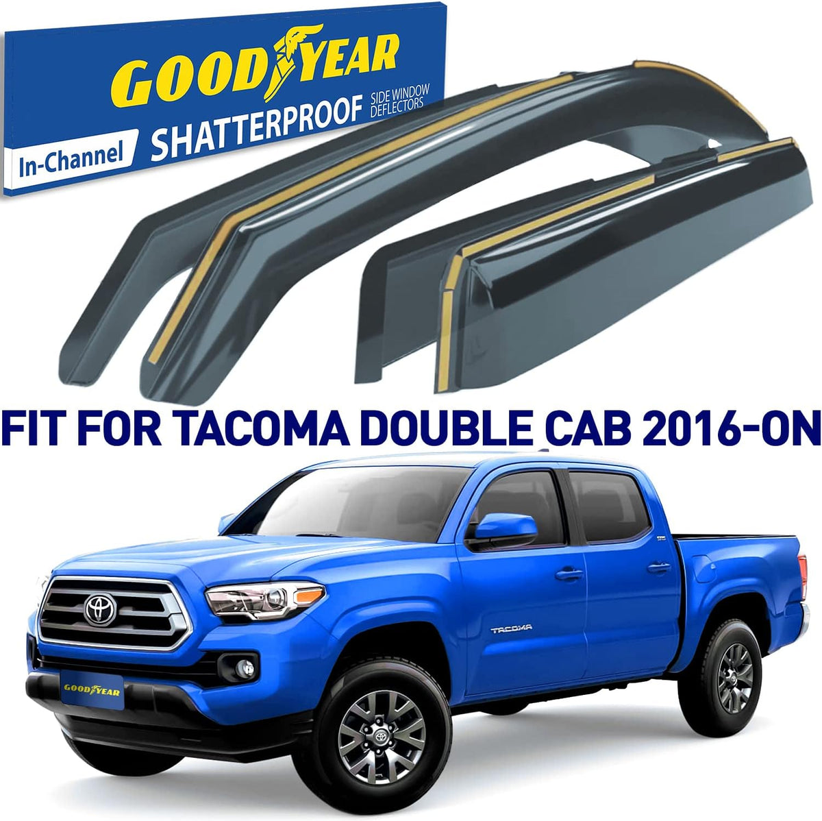 Shatterproof in-Channel Window Deflectors for Toyota RAV4 2019-2022, 4 pcs O689