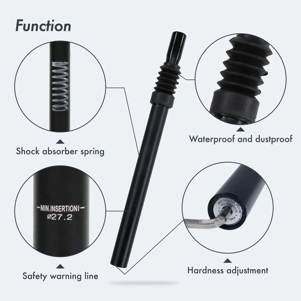 Suspension Seatpost 25.4 27.2 28.6 30.9 31.6mm x350mm Damping MTB Road Bike Seat Tube A9667