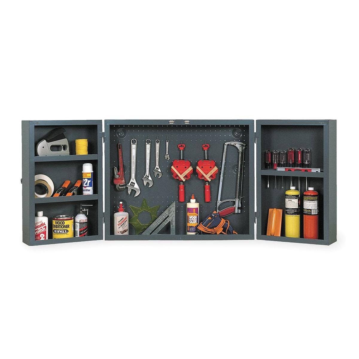 Gray Workshop Tools and Parts Cabinet E4063