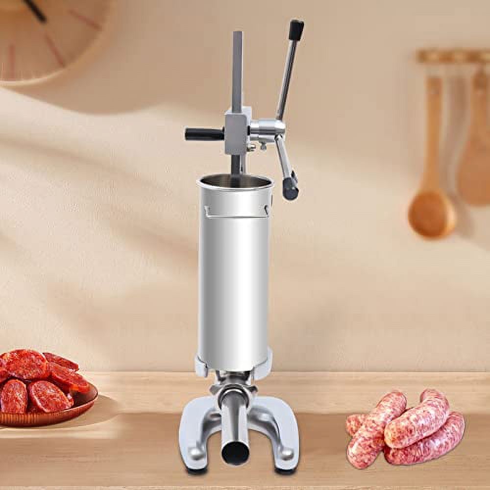 3L Stainless Steel Manual Sausage Stuffer Machine with 4 Filling Tubes R86099