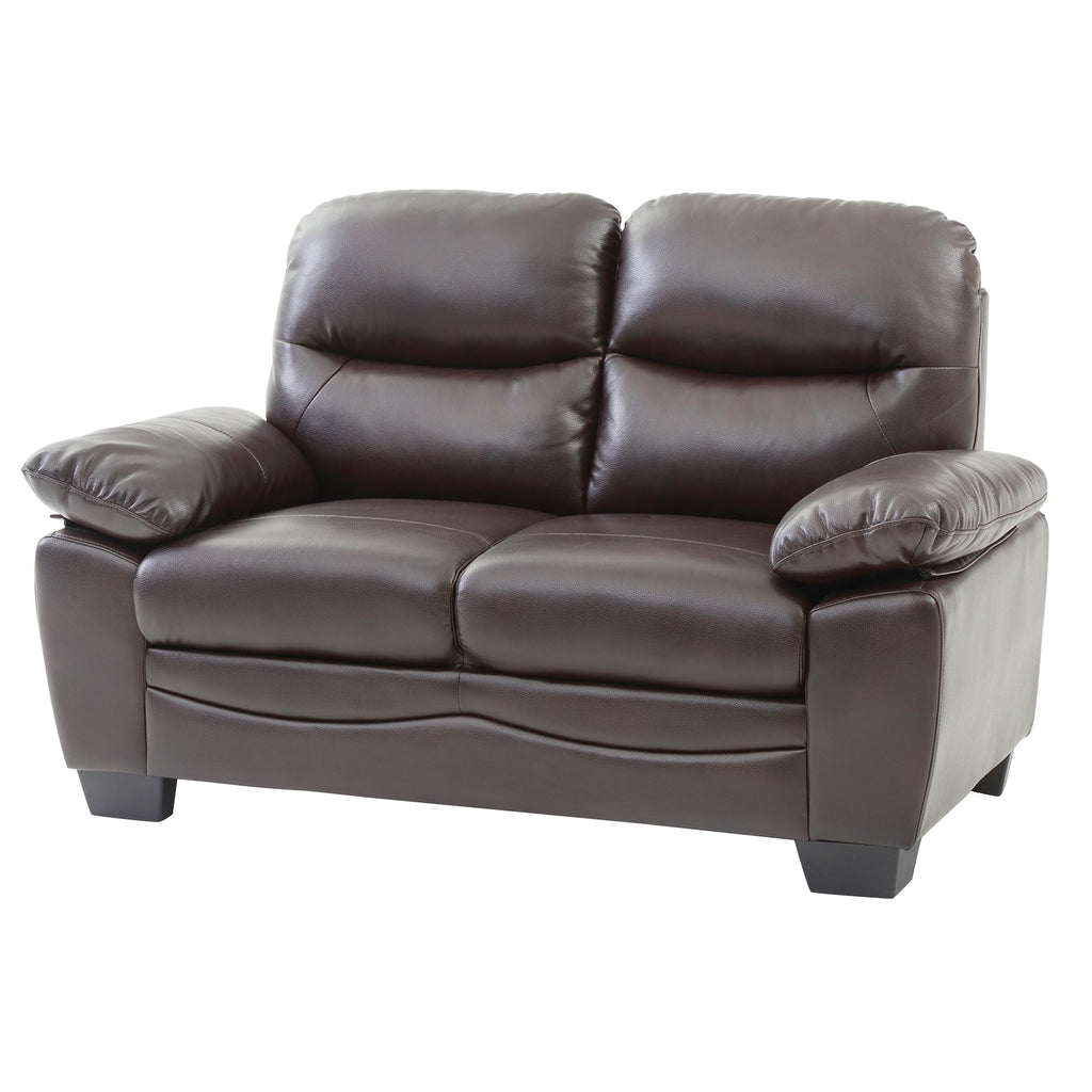 Dark Brown Faux Leather Sofa W397