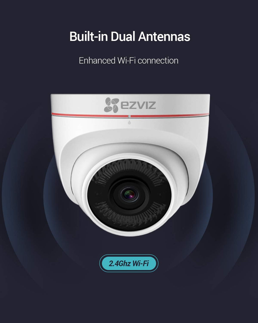 Outdoor Security Camera Turret WiFi 1080P, 100ft Night Vision, IP67 Weatherproof D1653