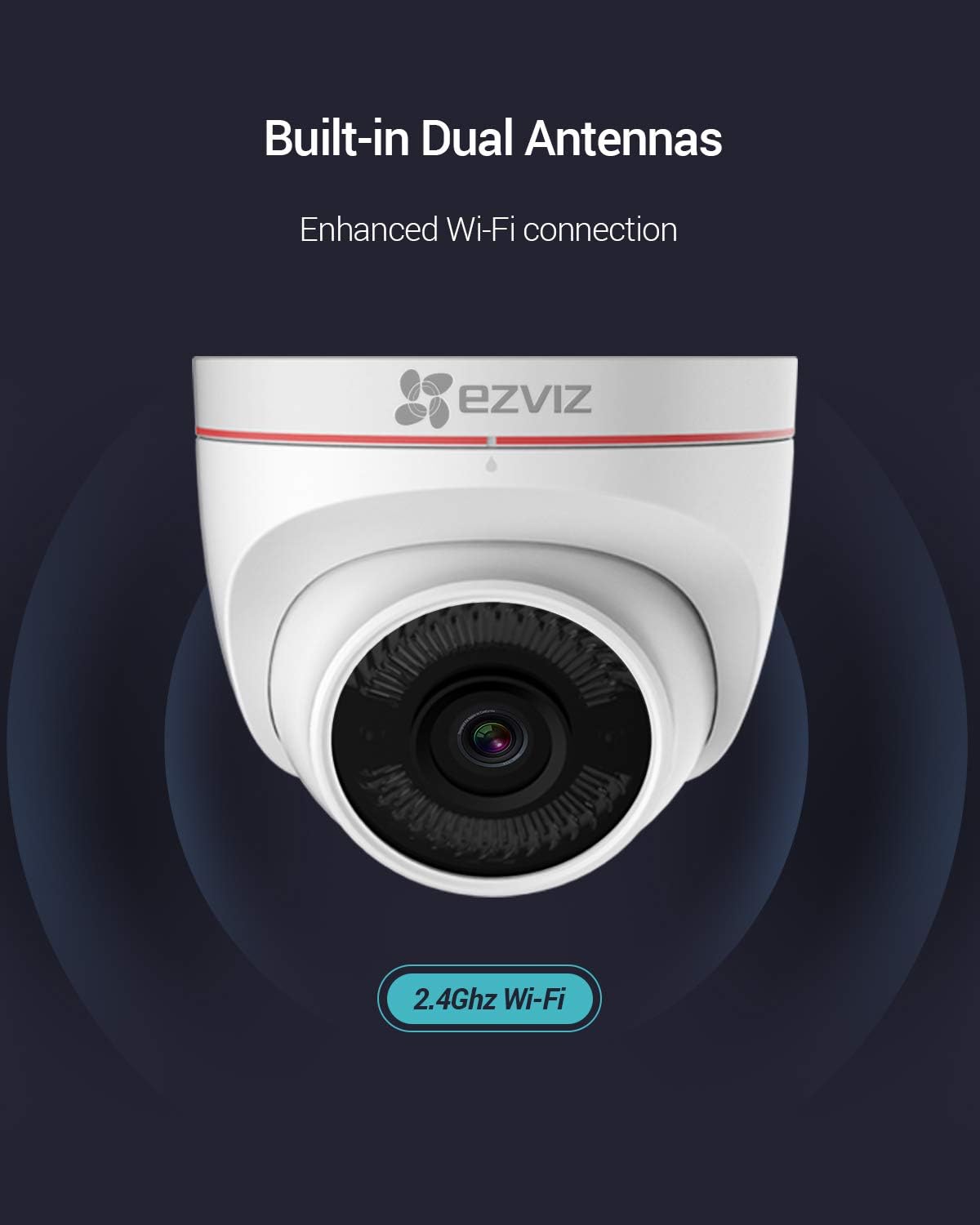 Outdoor Security Camera Turret WiFi 1080P, 100ft Night Vision, IP67 Weatherproof D1653
