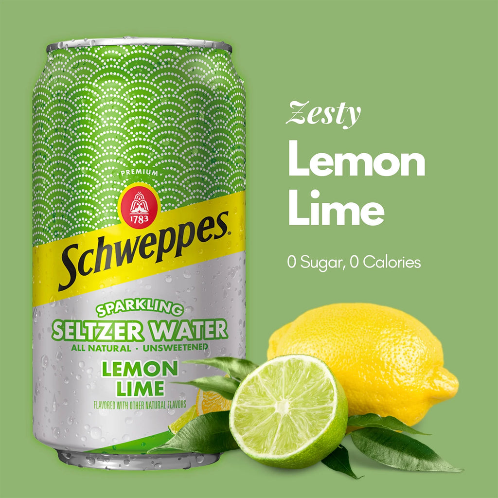 Lemon Lime Sparkling Water 24 Pack, 12 oz Cans Q642