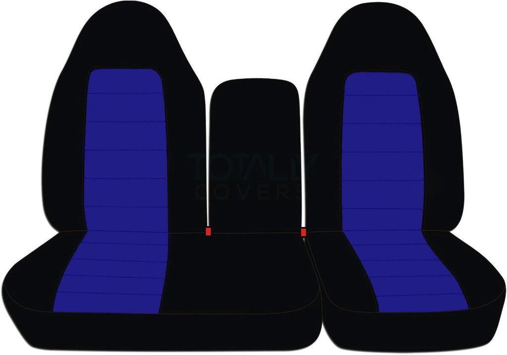 Black & Charcoal Two-Tone Front 40/60 Split Bench Truck Seat Covers R45530