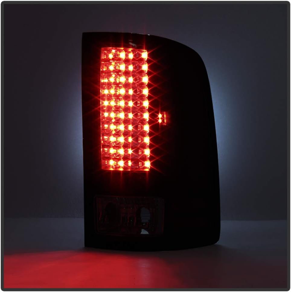 Black Housing Smoked Lens LED Tail Lights Brake Lamps Assembly Q706
