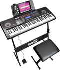 61 Key Keyboard Piano with Touch Display Kit, Keyboard Stand, Piano Bench, Sustain Pedal, Headphones L5837