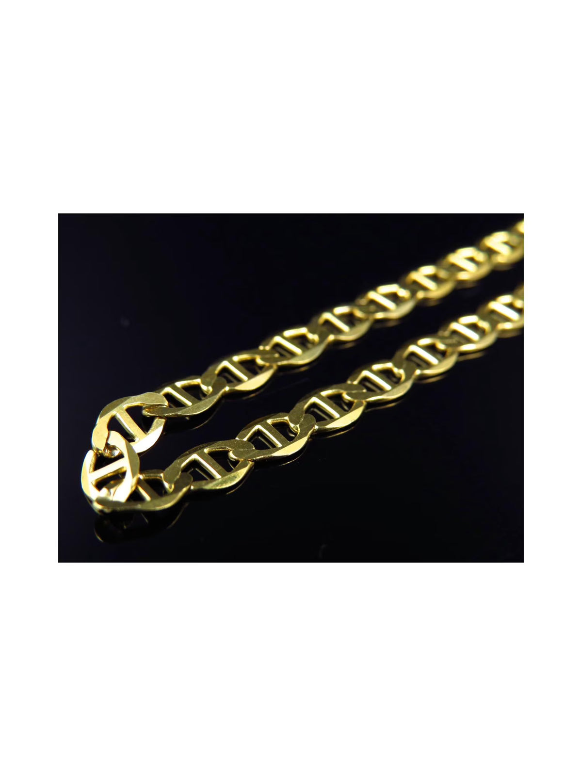 Solid 10K Yellow Gold Flat Mariner Link Chain C8945