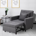 Dark Gray 3-in-1 Sofa Bed Chair with Adjustable Backrest K796306