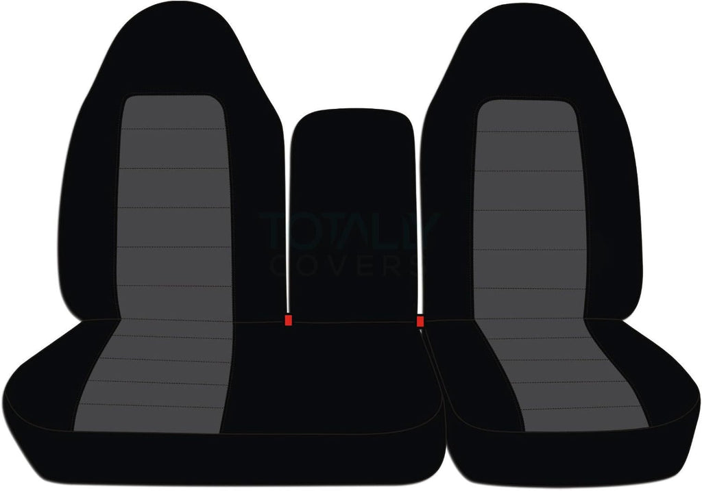 Black & Charcoal Two-Tone Front 40/60 Split Bench Truck Seat Covers R45530