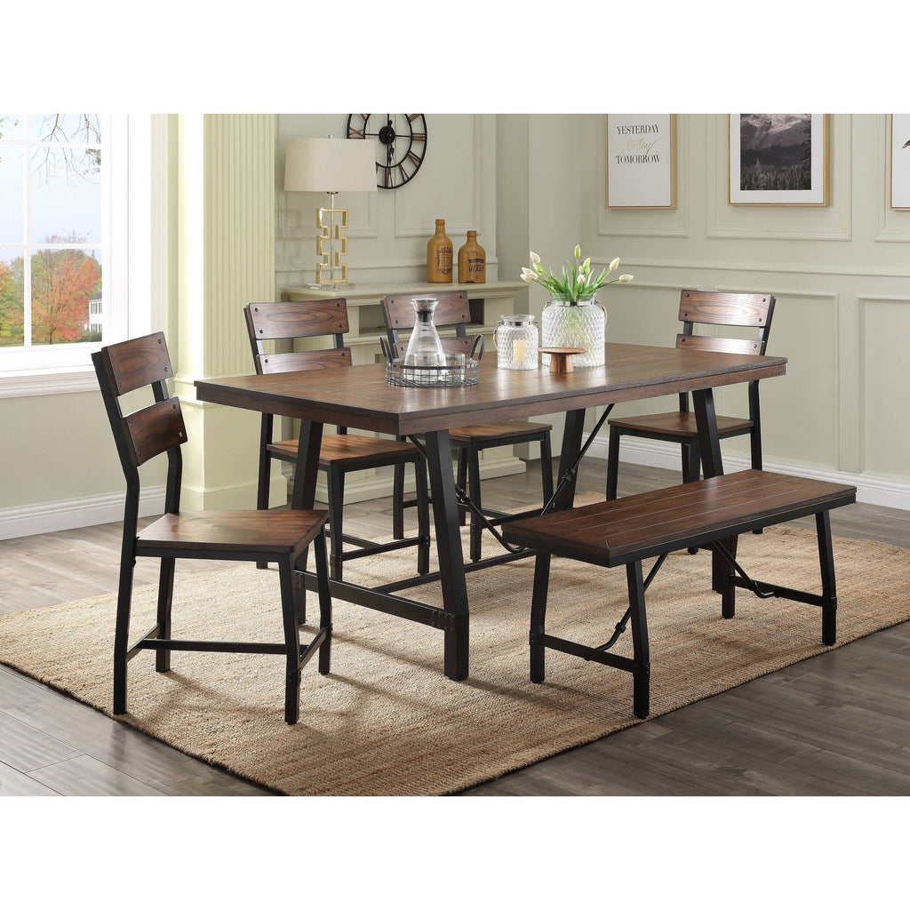 Oak & Black Bench A88775