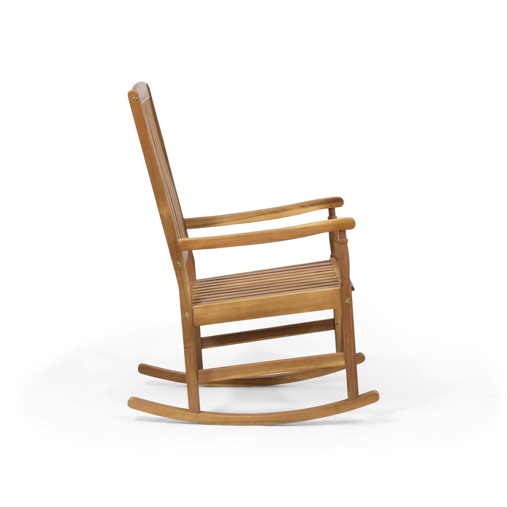 Acacia Wood Rocking Chair Dark Gray M75588