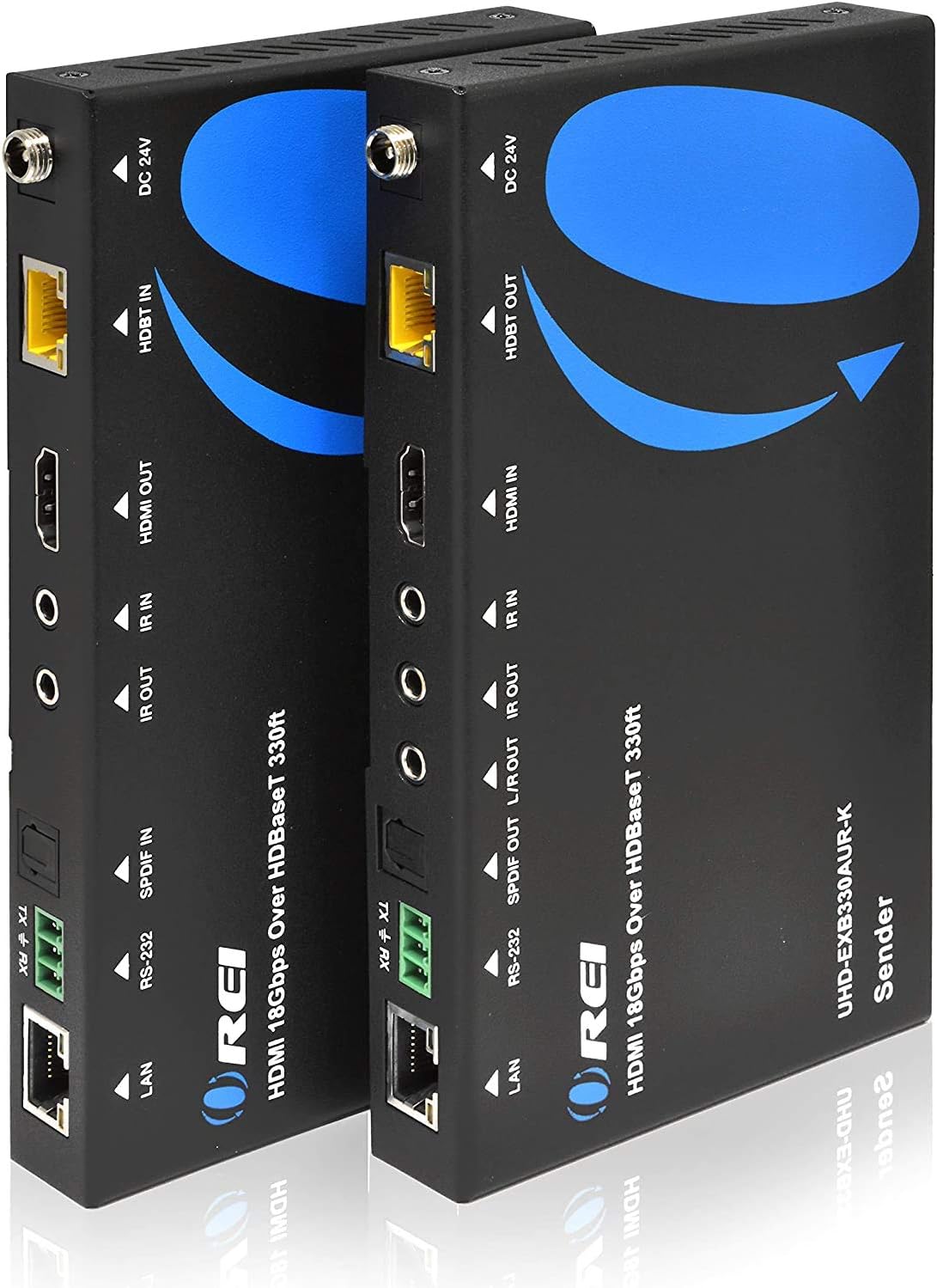 4K HDMI Extender Over Single CAT5e/6/7 Cable with HDR, KVM, CEC, ARC & IR Support, RS-232, Up to 330 Ft, Power Over Cable D81167