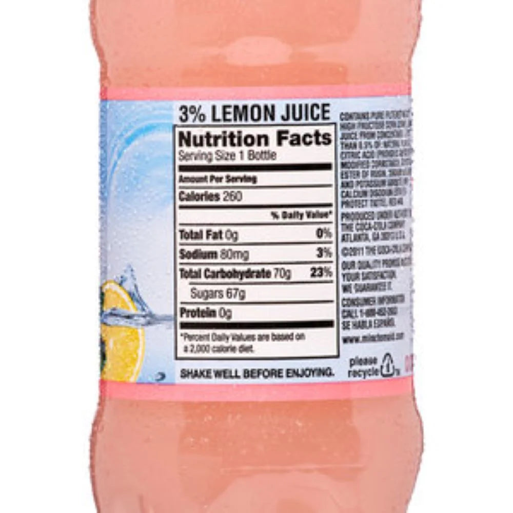 Pink Lemonade Juice Drink 20oz Bottles, 24 Units F28459