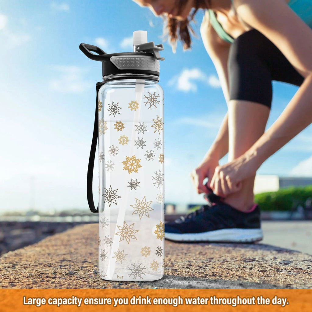 Clear 32oz Tritan Water Bottle with Straw Q457
