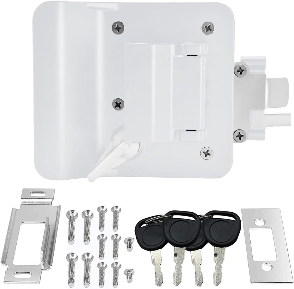Black Zinc Alloy RV Door Lock with Backlit Keypad, 2 Remote Fobs, 4 Keys, Deadbolt M611017