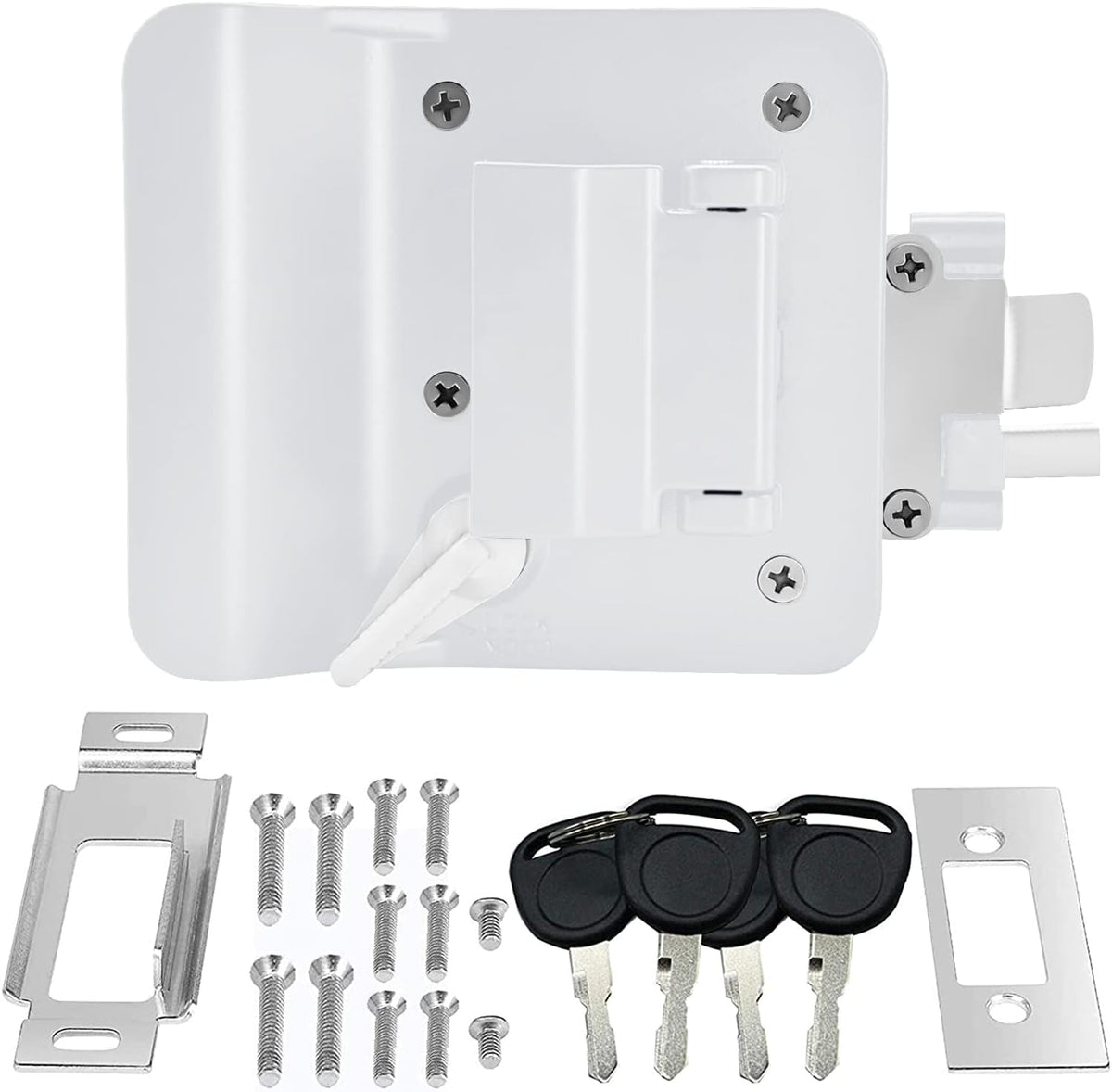 Black Zinc Alloy RV Door Lock with Backlit Keypad, 2 Remote Fobs, 4 Keys, Deadbolt M611017