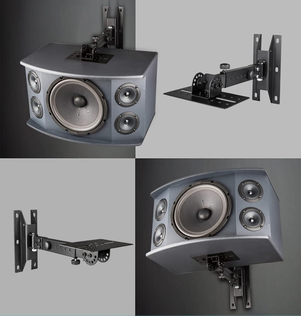 Black Speaker Wall Mount Stand Bracket, 100 lbs Capacity, 2 Packs Q647