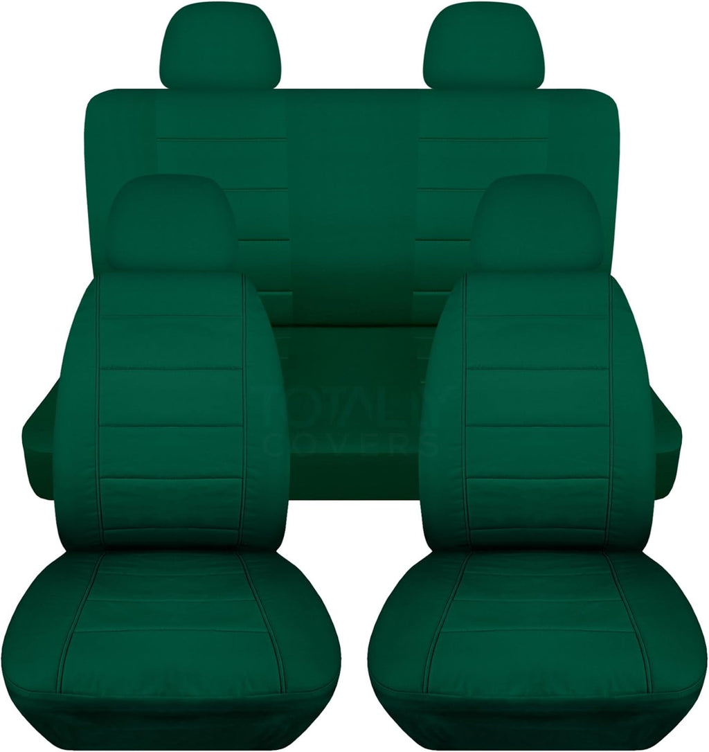Charcoal Solid Car Seat Covers Full Set with 4 Headrest Covers A961