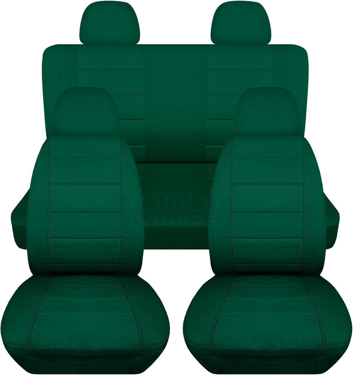 Charcoal Solid Car Seat Covers Full Set with 4 Headrest Covers A961