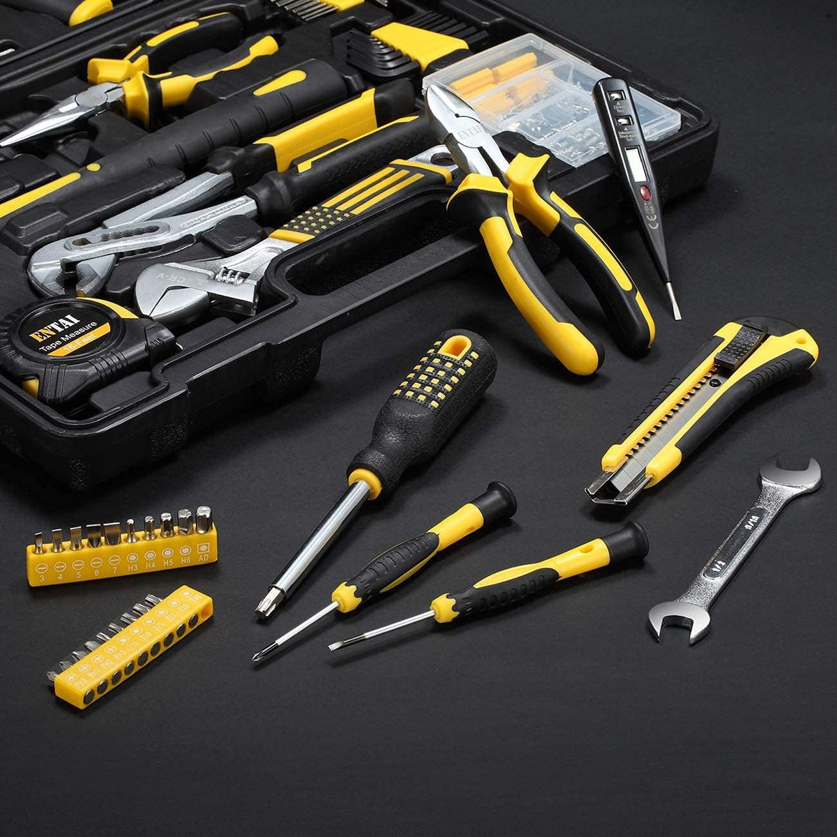 218-Piece Hand Tool Set with Solid Carrying Tool Box S871
