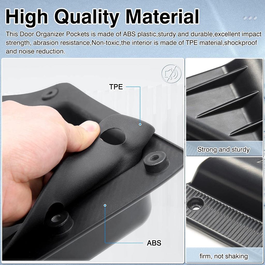 Black 2PCS Front Door Storage Box for Ford Bronco 4-Door L436