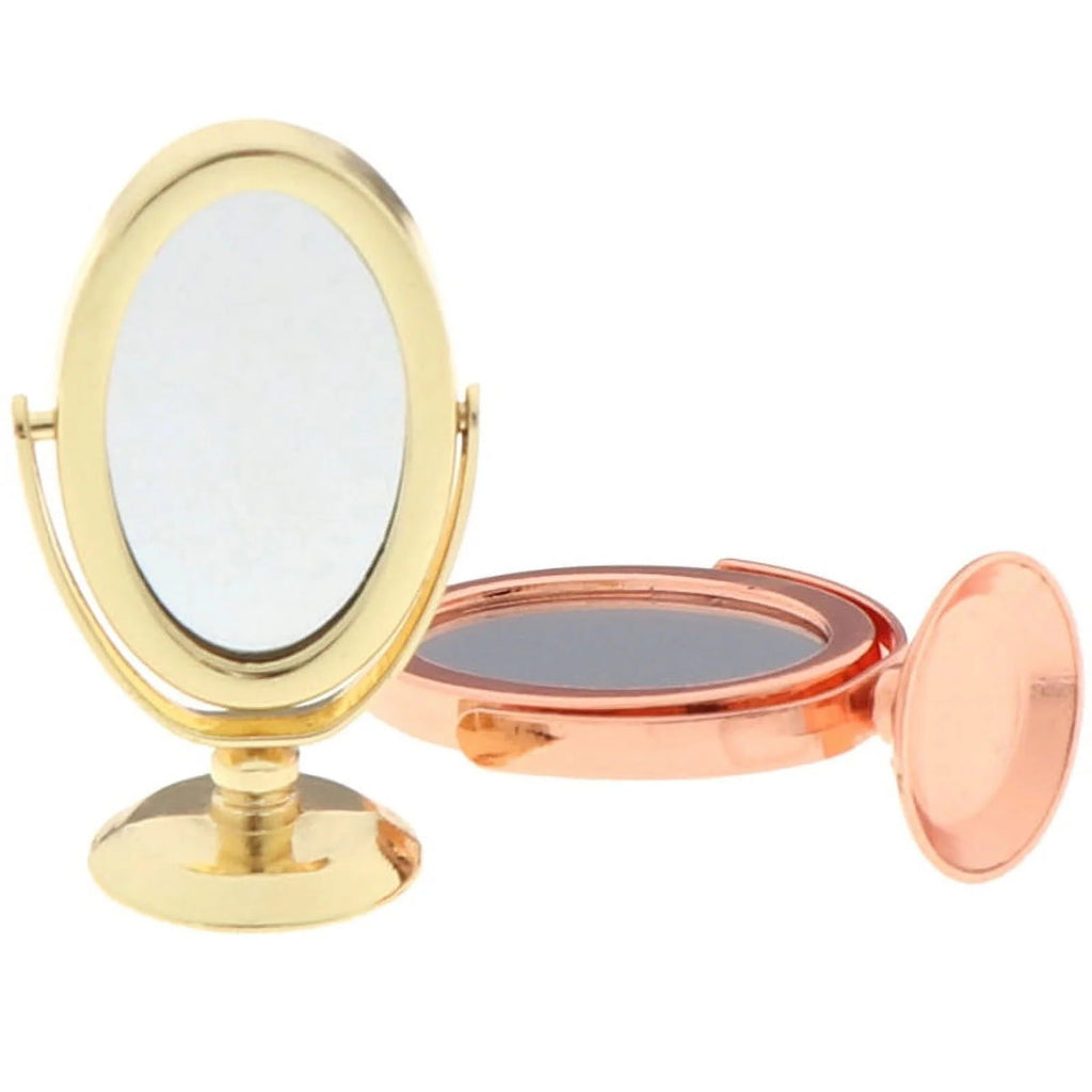 Gold Metal Dollhouse Miniature Mirror E202