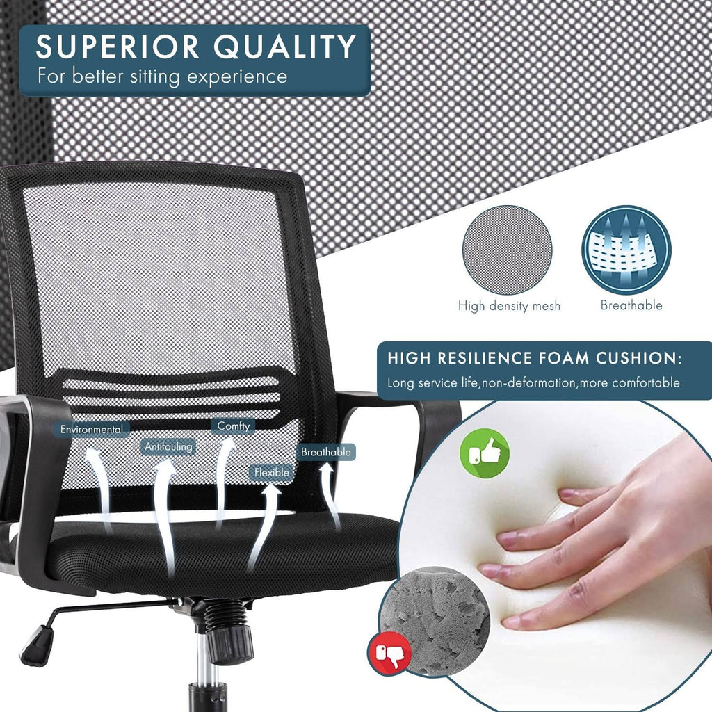 Blue Adjustable Desk Chair with Swivel Casters D55621