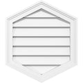34x22W x 18x22H Vertical Peaked Surface Mount PVC Gable Vent R402