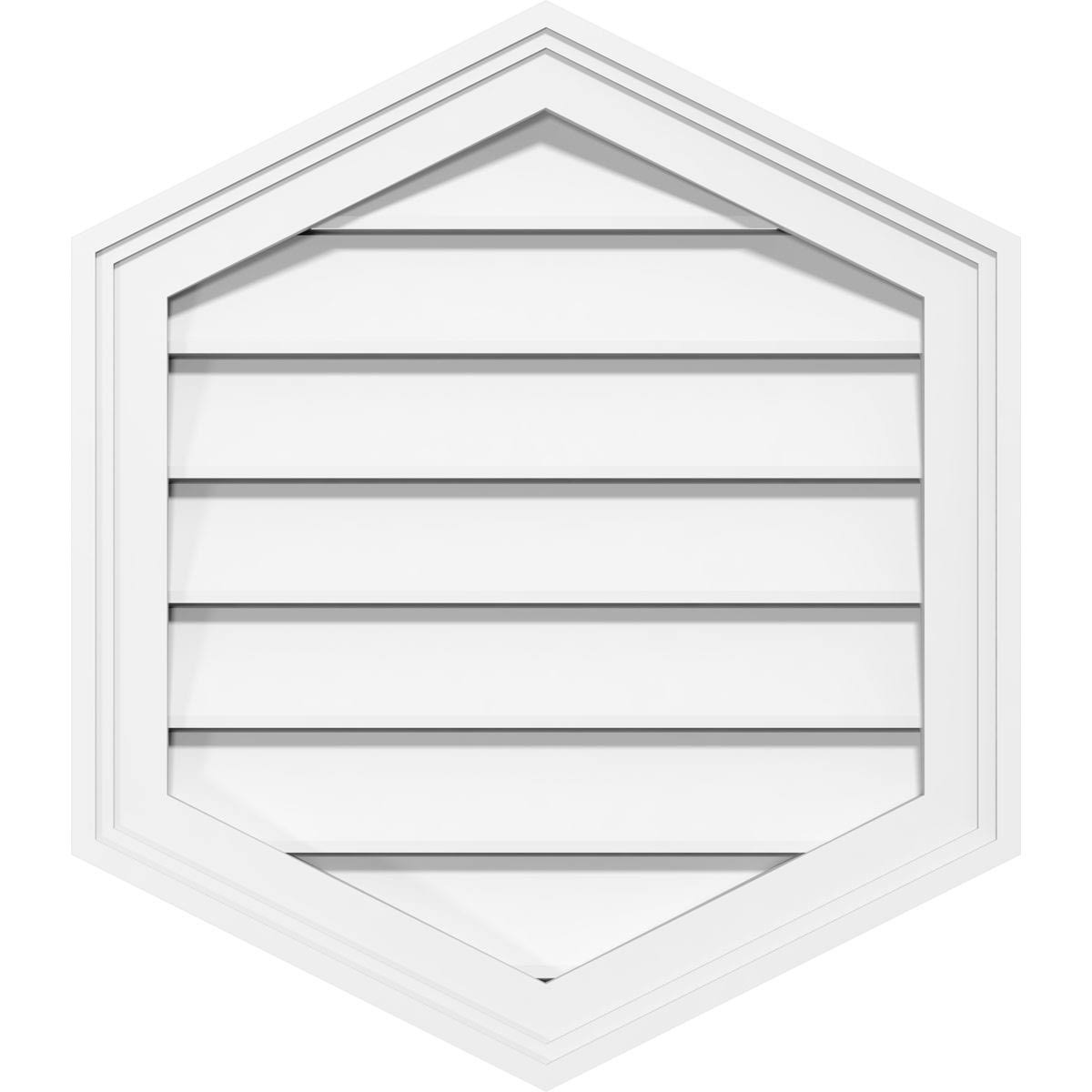 34x22W x 18x22H Vertical Peaked Surface Mount PVC Gable Vent R402