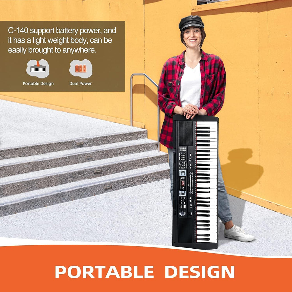 61 Key Electric Keyboard with Microphone and Power Supply V8876