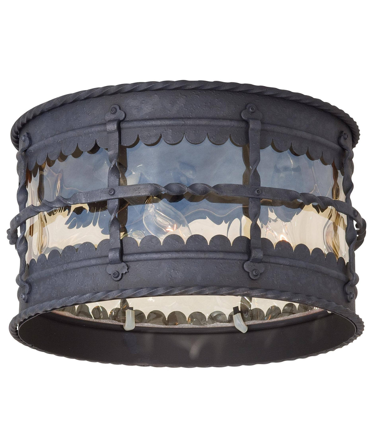 3 Light Flush Mount Iron X875