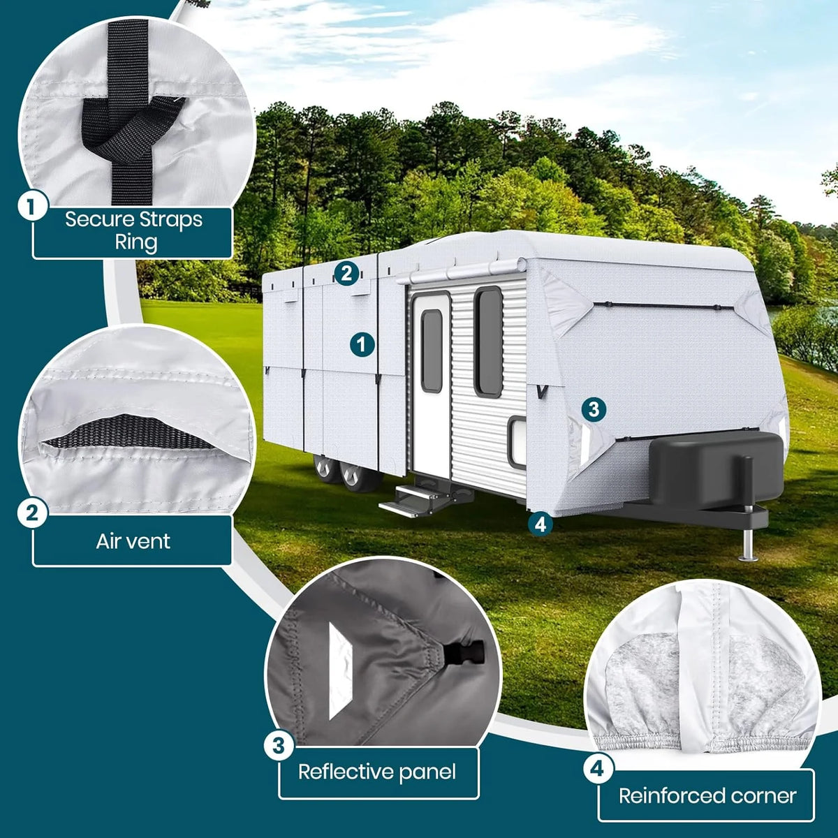 Ripstop Diamond Camper Cover Fits 20' - 22' O473955