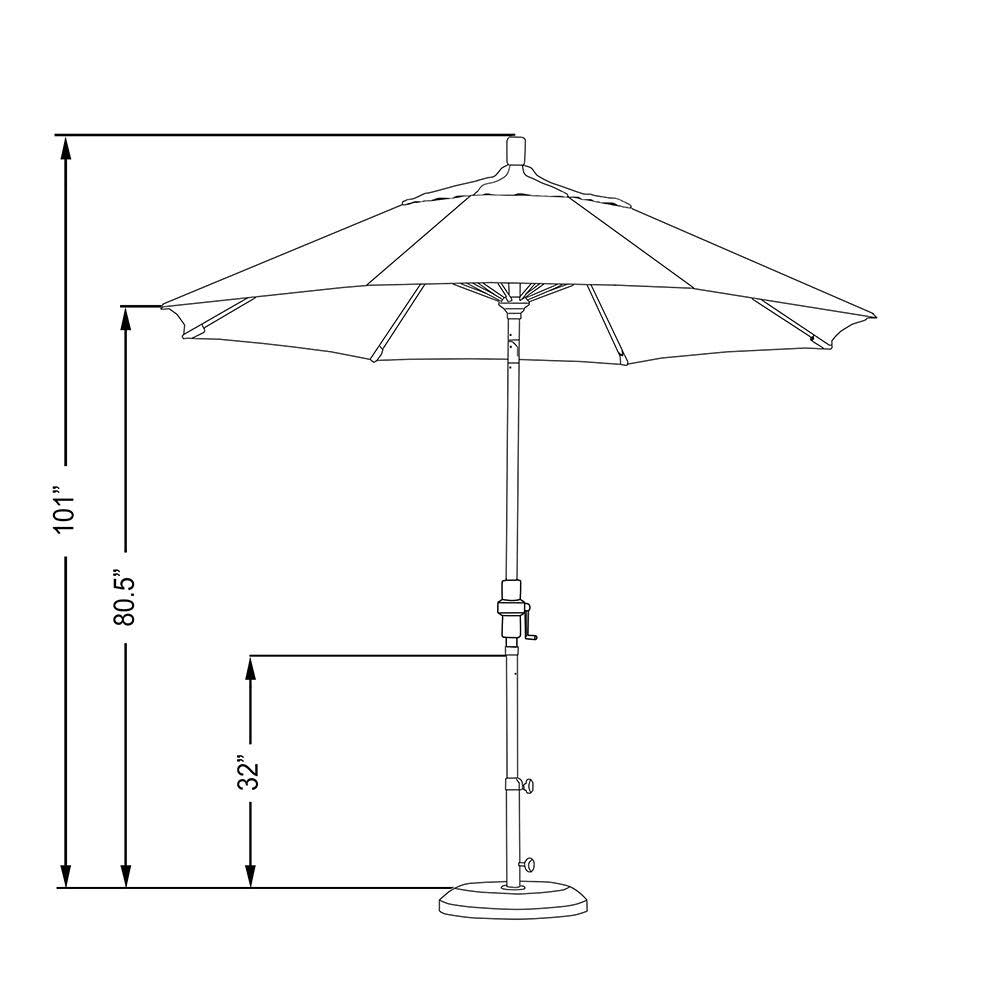Bronze/Pacifica/Navy Blue Aluminum Market Umbrella V280