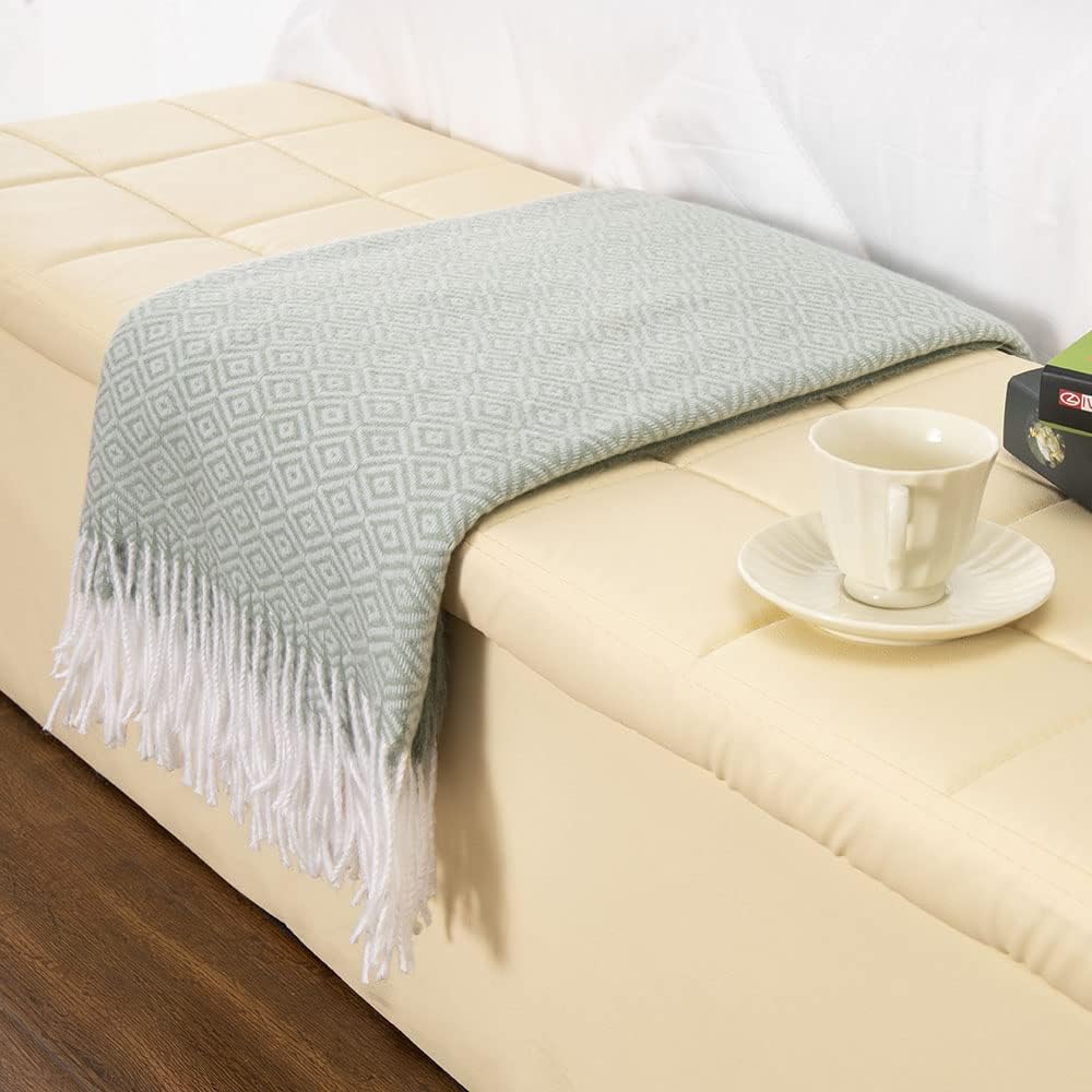 Navy Blue Herringbone Faux Cashmere Throw Blanket 50 x 60 Q45740