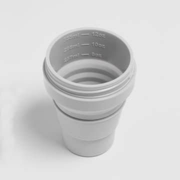 12 oz Cashmere Grey Collapsible Silicone Coffee Cup L50704
