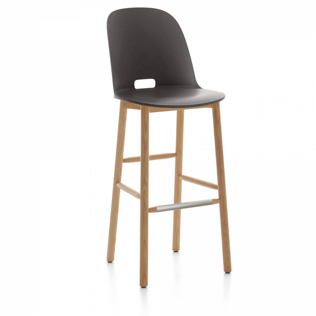Green Dark Ash High Back Barstool U559896