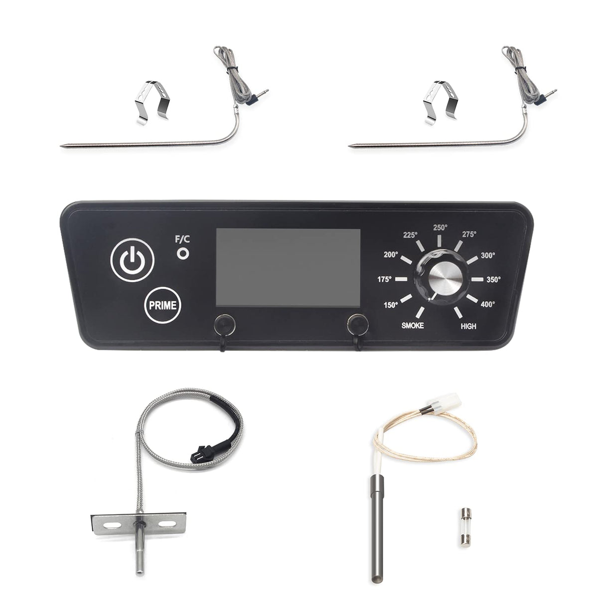 Digital Thermostat Control Board Kit with LCD Display, RTD Temperature Probe Sensor and Meat Temperature Probes Pack of 2 H88153