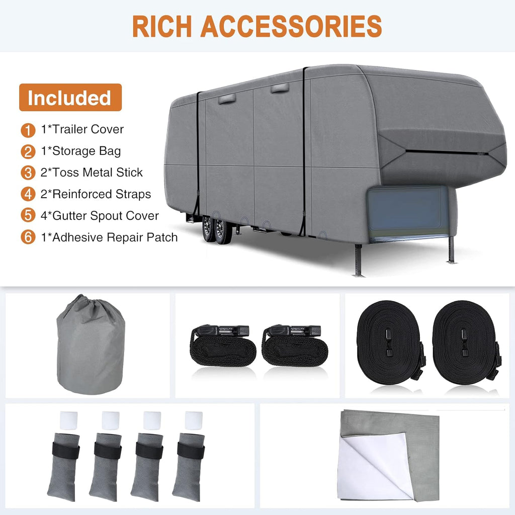 5 Layers 5th Wheel RV Cover Heavy Duty Camper Cover M4372