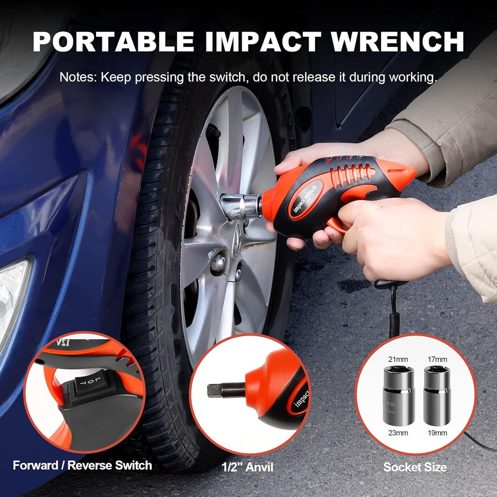 Electric Hydraulic Car Jack 5 Ton with Tire Inflator Pump and Electric Wrench T542060