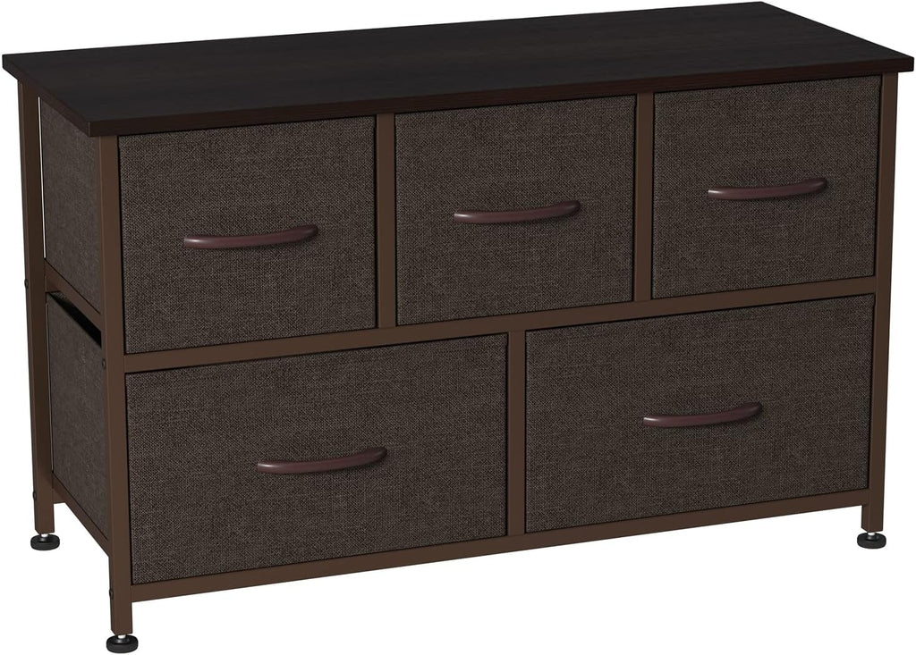 Gray/Natural 5 Drawer Fabric Dresser E717153