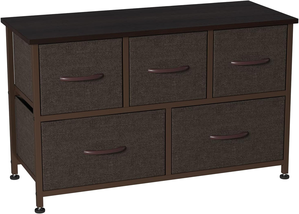 Gray/Natural 5 Drawer Fabric Dresser E717153