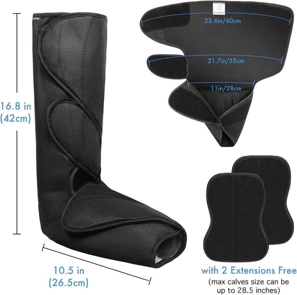Leg Massager with Portable Handheld Controller - 2 Modes & 3 Intensities (Black) L74356