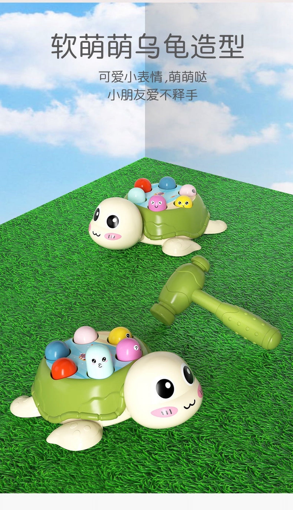 Knocking Toy Whack Tortoise Game Hammer Whacking Toy F4375