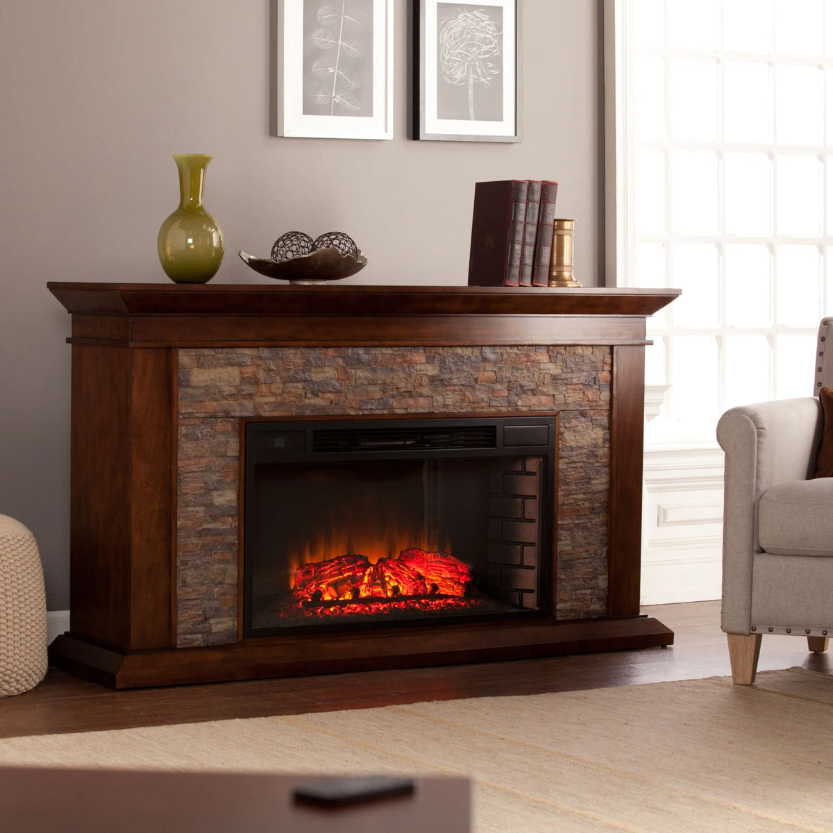 Maple Electric Fireplace R91417