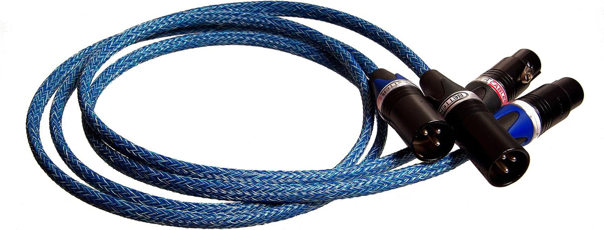 Blue XLR Balanced Audio Cable, Stereo Pair 2 Cables I667