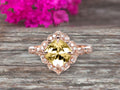 7mm Cushion Cut Champagne Diamond Moissanite Engagement Ring 2.05 Carat 10k Rose Gold O198426