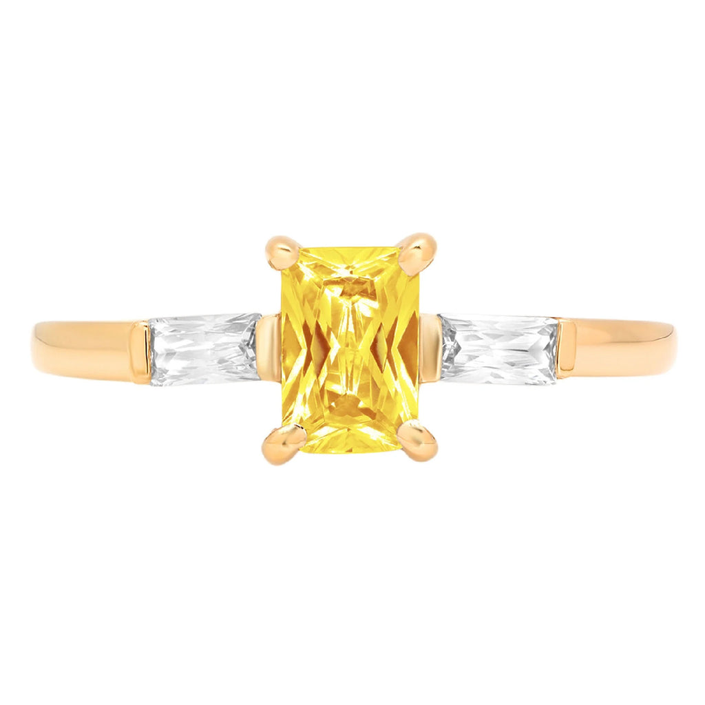 14k yellow gold 3 stone ring size 7 H42585