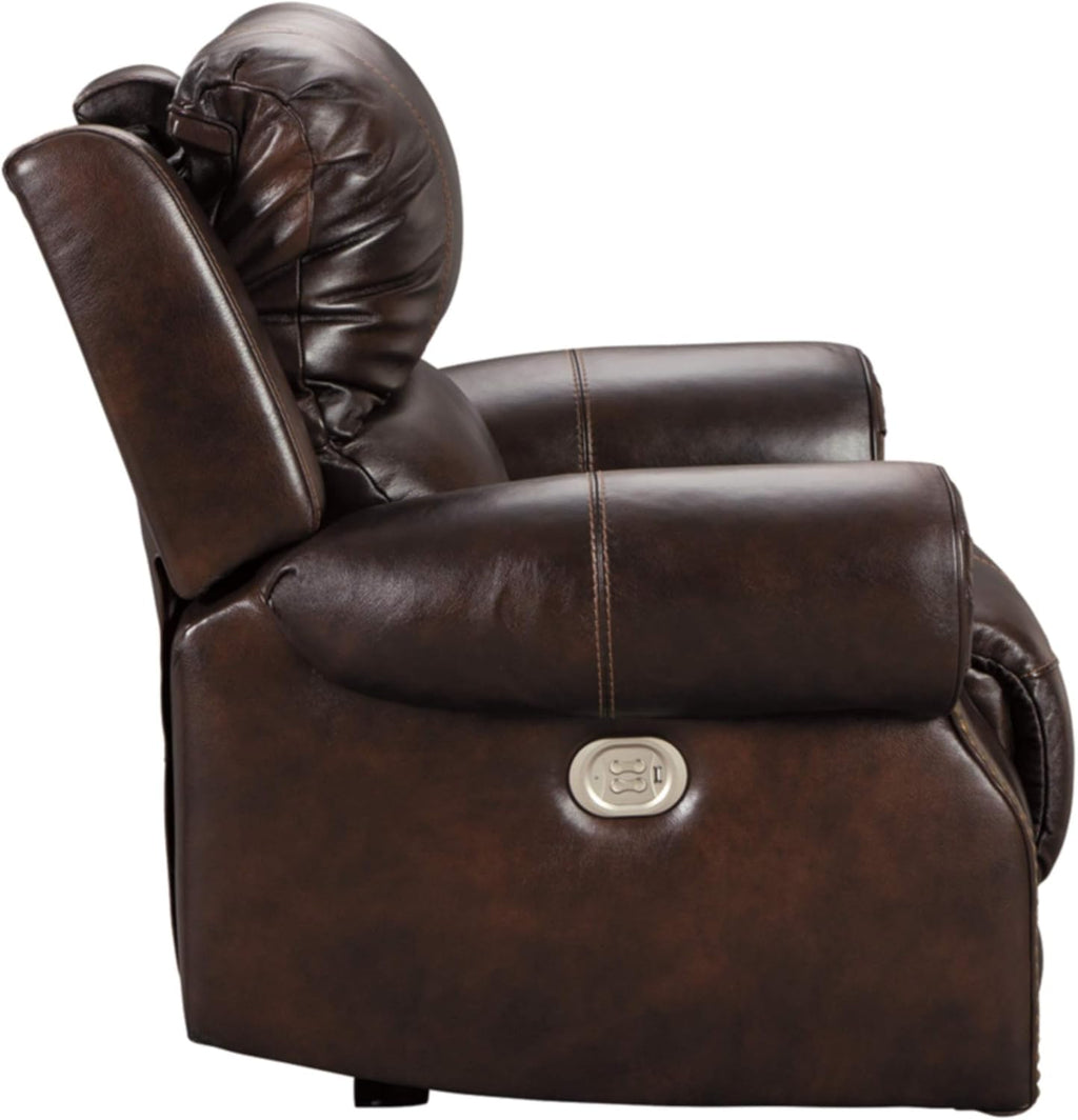 Brown Power Recliner with Adjustable Headrest L70838
