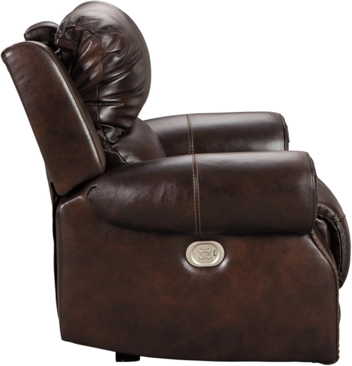 Brown Power Recliner with Adjustable Headrest L70838